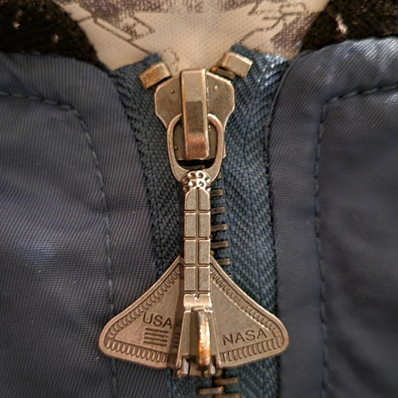 Up and Away NASA Astronaut Space Shuttle Flight Bomber Jacket Multi Patches - Picture 12 of 15